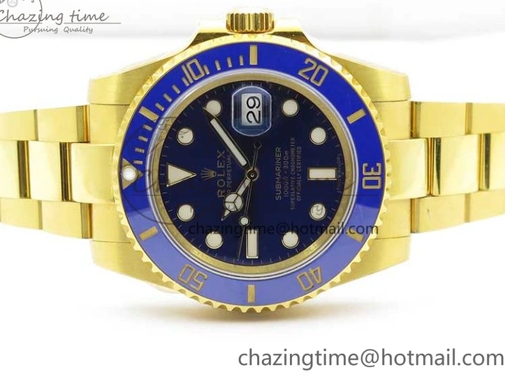 MiroTime 0522 TopPick Submariner 116610 LB ROF Best Edition YG Wrapped Blue Dial on YG Wrapped Bracelet A 2910